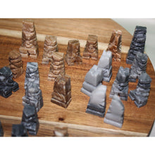 Load image into Gallery viewer, 32 Piece Vintage Original Hand Carved Marble Onyx Stone Chess Game Pieces
