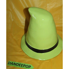 Load image into Gallery viewer, Rae Dunn Witch Please Ceramic Figural Hat Green Black Halloween Decoration
