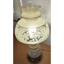 Load image into Gallery viewer, Quoizel 1978 Satin Lace Floral Gone With The Wind Large Hurricane Table Lamp 28"
