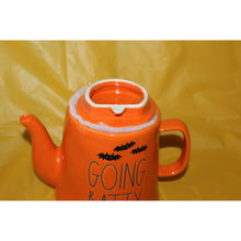 Load image into Gallery viewer, Rae Dunn Going Batty Orange Halloween Theme Teapot Tea Beverage Server
