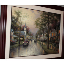 Load image into Gallery viewer, Thomas Kinkade Hometown Morning Lithograph 2000 Framed Artist Signed 30x40 IP

