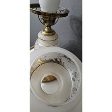 Load image into Gallery viewer, Quoizel 1978 Satin Lace Floral Gone With The Wind Hurricane Table Lamp 23.5" BA
