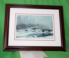 Load image into Gallery viewer, Alexander Chen Central Park Bridge Winter Seriolithograph Numbered Signed Art
