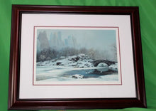 Load image into Gallery viewer, Alexander Chen Central Park Bridge Winter Seriolithograph Numbered Signed Art
