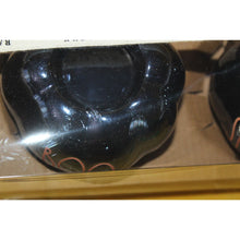 Load image into Gallery viewer, Rae Dunn Boo Spooky Haunted 3 Pc Pumpkin Black Ceramic Luster Candle Holders
