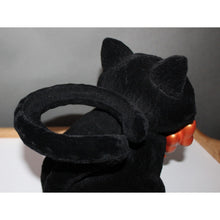 Load image into Gallery viewer, Bath &amp; Body Works Flocked Black Cat Orange Bow Jar Candle Holder Halloween 2025
