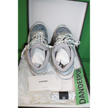 Load image into Gallery viewer, Chanel Fabric And Suede Calfskin Blue And Gray Sneakers G34360 Size Women's 36

