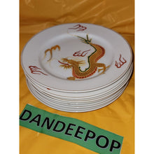 Load image into Gallery viewer, 6 Piece Antique Japanese Dragon Meikei China Painted Plates With Gold Trim
