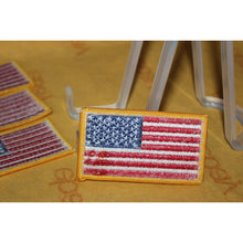 Load image into Gallery viewer, 8 Piece Embroidered USA United States Reverse Flag Sew On Patch Gold Border 3.5"
