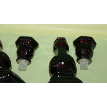 Load image into Gallery viewer, Ruby Red Glass Avon Cape Cod 1876 Pair Of Charisma Cologne Candlesticks Empty
