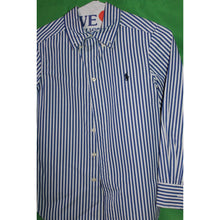 Load image into Gallery viewer, Ralph Lauren Blue And White Striped Dress Shirt Size Youth 8
