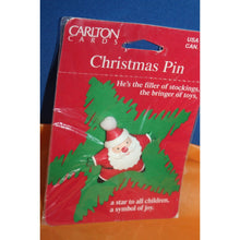 Load image into Gallery viewer, Carlton Cards Amer Greetings Christmas Pin Santa Star Vintage Holiday Accessory
