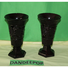 Load image into Gallery viewer, Ruby Red Glass Avon Cape Cod 2 Piece Scalloped Top Large Vases Valentine
