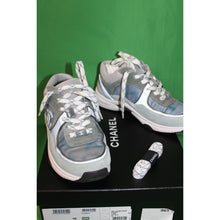 Load image into Gallery viewer, Chanel Fabric And Suede Calfskin Blue And Gray Sneakers G34360 Size Women's 36
