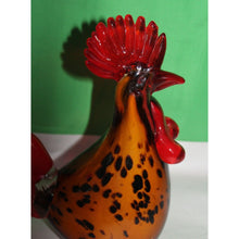 Load image into Gallery viewer, Vintage Murano Style Handblown Rooster Paperweight Solid Figurine 8.5" tall
