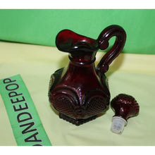 Load image into Gallery viewer, Ruby Red Glass Avon Cape Cod Cruet Skin So Soft Bath Oil Empty Bottle Valentine
