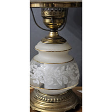Load image into Gallery viewer, Quoizel 1978 Satin Lace Floral Gone With The Wind Hurricane Table Lamp 23.5" Med
