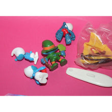 Load image into Gallery viewer, Vintage Schleich Peyo Super Smurf Windsurfer With Box Lucky Shamrock 1980's ++

