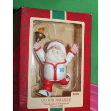 Load image into Gallery viewer, Hallmark Keepsake Go For The Gold Vintage 1988 Olympic Theme Santa Ornament
