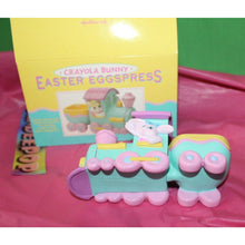 Load image into Gallery viewer, Vintage Crayola Bunny Easter Eggspress 1993 Hallmark Easter Treat Holder In Box
