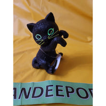 Load image into Gallery viewer, Bath &amp; Body Works 2021 Black Cat Candle Hanger Glow In The Dark Eyes Halloween

