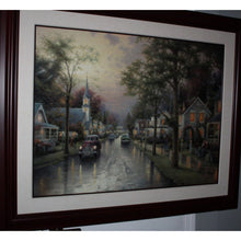 Load image into Gallery viewer, Thomas Kinkade Hometown Morning Lithograph 2000 Framed Artist Signed 30x40 IP
