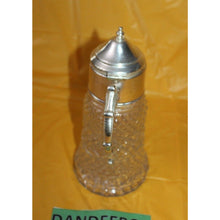 Load image into Gallery viewer, Antique WA Italy Diamond Cut Crystal Silver Plate Pitcher Decanter Carafe
