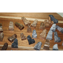 Load image into Gallery viewer, 32 Piece Vintage Original Hand Carved Marble Onyx Stone Chess Game Pieces
