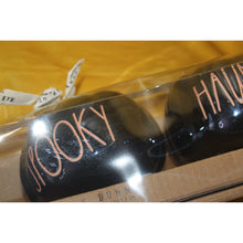 Load image into Gallery viewer, Rae Dunn Boo Spooky Haunted 3 Pc Pumpkin Black Ceramic Luster Candle Holders
