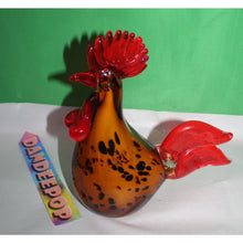 Load image into Gallery viewer, Vintage Murano Style Handblown Rooster Paperweight Solid Figurine 8.5" tall
