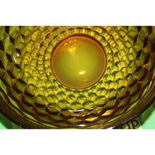 Load image into Gallery viewer, Whitehall Colony Gold Amber Glass Diamond Pattern 3 Piece Salad Set K6217
