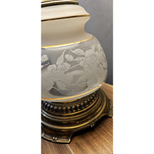 Load image into Gallery viewer, Quoizel 1978 Satin Lace Floral Gone With The Wind Hurricane Table Lamp 23.5" BA
