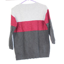 Load image into Gallery viewer, Tara By Vince Camuto Color Block 3/4 Sleeve Sweater Size Women's Small Gray Red
