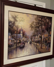 Load image into Gallery viewer, Thomas Kinkade Hometown Morning Lithograph 2000 Framed Artist Signed 30x40 IP
