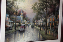 Load image into Gallery viewer, Thomas Kinkade Hometown Morning Lithograph 2000 Framed Artist Signed 30x40 IP
