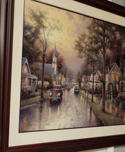 Load image into Gallery viewer, Thomas Kinkade Hometown Morning Lithograph 2000 Framed Artist Signed 30x40 IP

