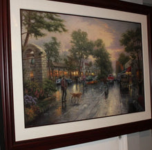 Load image into Gallery viewer, Thomas Kinkade Carmel, Sunset On Ocean Ave Lithograph 1999 Framed Signed 28x42
