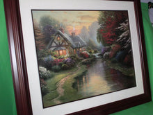 Load image into Gallery viewer, Thomas Kinkade Quiet Evening Offset Lithograph 1998 Framed Artist Signed 24x30
