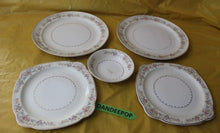 Load image into Gallery viewer, Vintage 5 Piece Dinner Salad Plates The Paden City Pottery Co USA Marlene Lace
