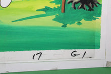 Load image into Gallery viewer, The Smurfs Original Production Registry Hand Painted Animation Cel Golf Scene
