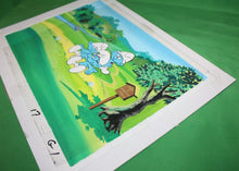 Load image into Gallery viewer, The Smurfs Original Production Registry Hand Painted Animation Cel Golf Scene
