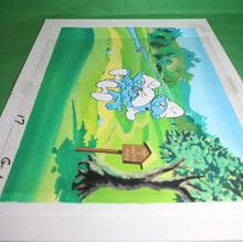 Load image into Gallery viewer, The Smurfs Original Production Registry Hand Painted Animation Cel Golf Scene
