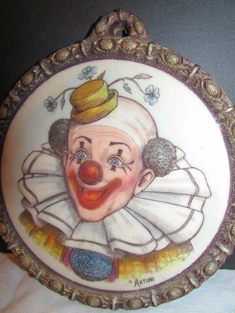 Artini Hand Painted Twin Etched Sculptured Engraving 4D Wall Decor Clown #20078