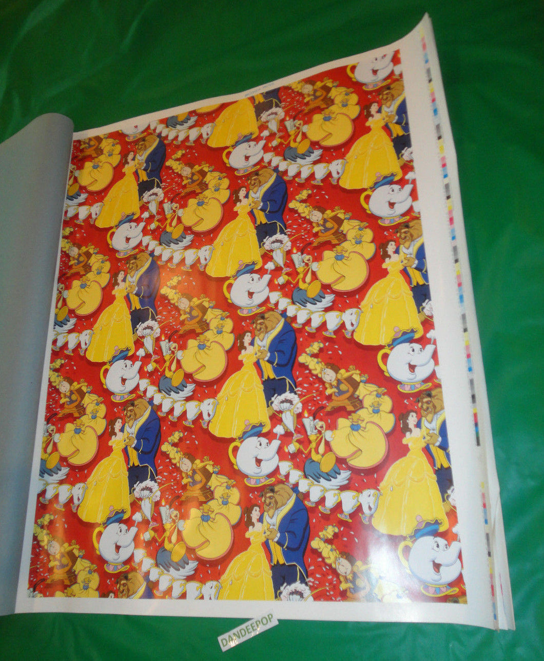 Walt Disney Beauty and The Beast 7 1981 Gift wrap 2nd Proof Verification Sheet