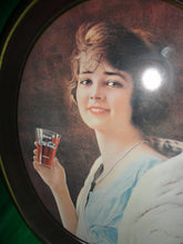 Load image into Gallery viewer, Coca-Cola Oval Tin Bar Kitchen Tray with Vintage Lady with Soda 15x12 Vintage
