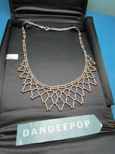 Load image into Gallery viewer, Vintage 989 Silver &amp; Gold Bead Open Link Bib Choker Necklace Jewelry
