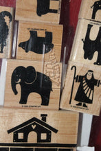 Load image into Gallery viewer, Stampin' Up! 9 Piece Definitely Decorative Noah 1996 Rubber Stamp Set Ark Animal
