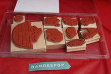 Load image into Gallery viewer, Stampin' Up! 9 Piece Definitely Decorative Noah 1996 Rubber Stamp Set Ark Animal
