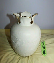 Load image into Gallery viewer, Lenox Heritage Collection 24K Gold Rim Bisque Vase Bird Theme Kate Sears 8"
