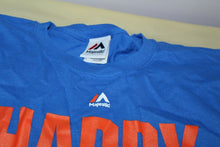 Load image into Gallery viewer, Happy Harvey Day 33 New York Mets Baseball Majestic T Shirt Blue Size Large
